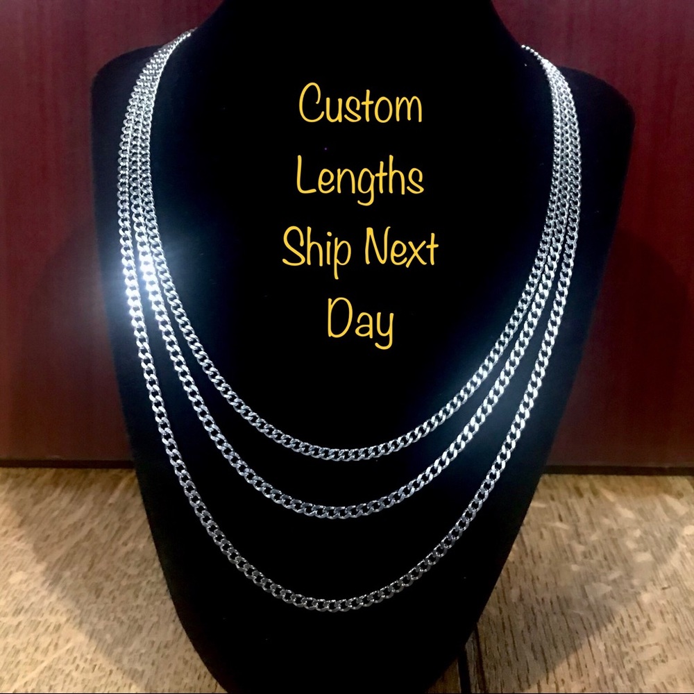 Men’s Necklace Cuban Link 7 mm Custom Lengths